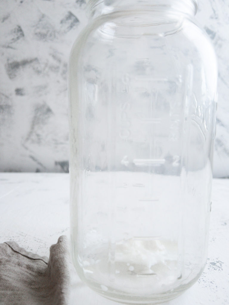 add kefir grains to a clean jar