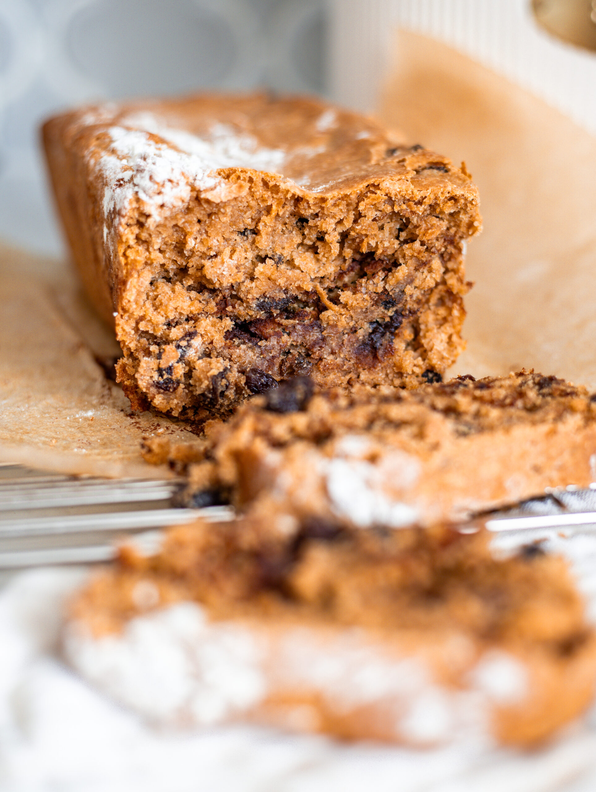 Whole wheat einkorn bread with cinnamon and raisins