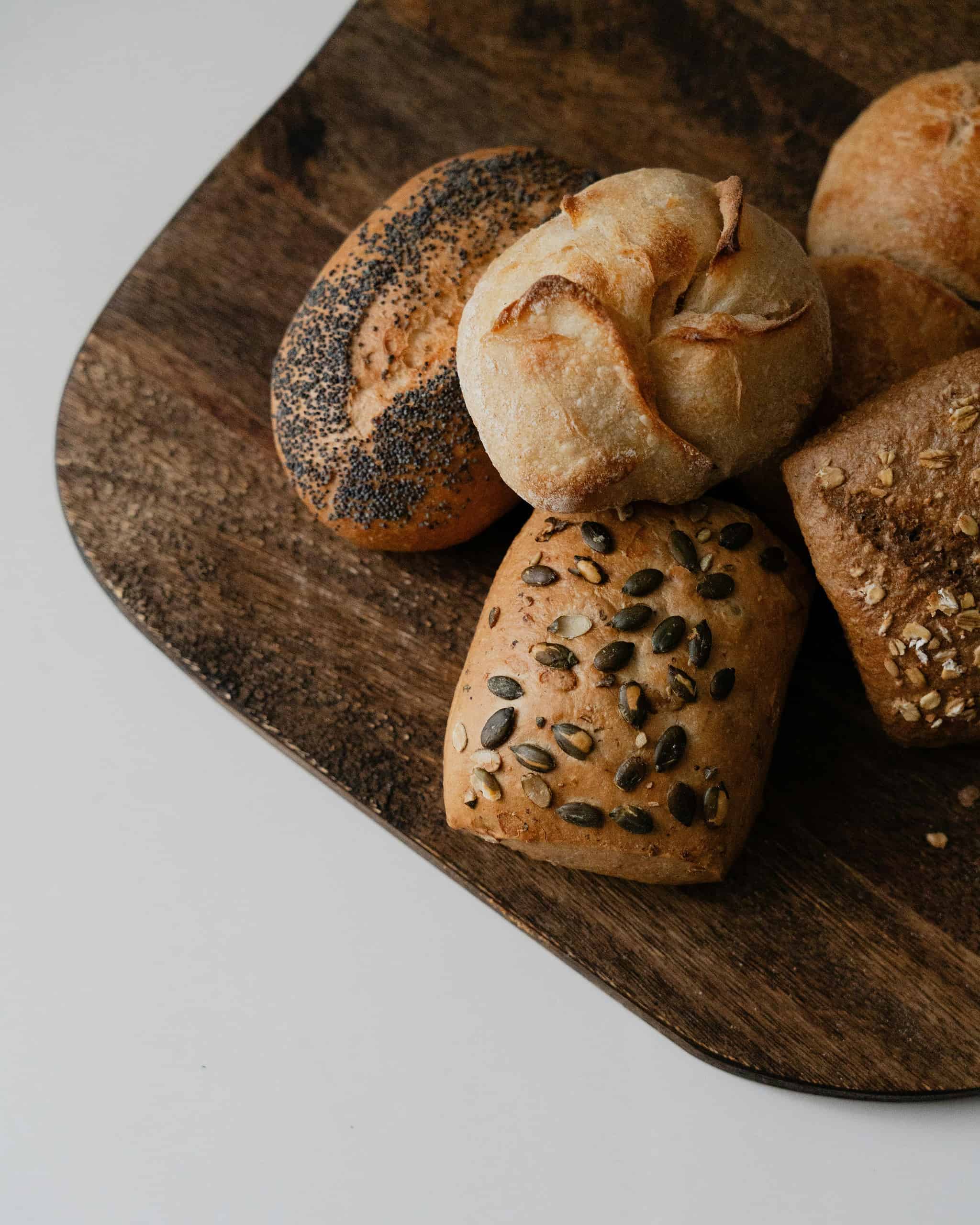 A board of different sourdough breads as an example of how to ix sourdough
