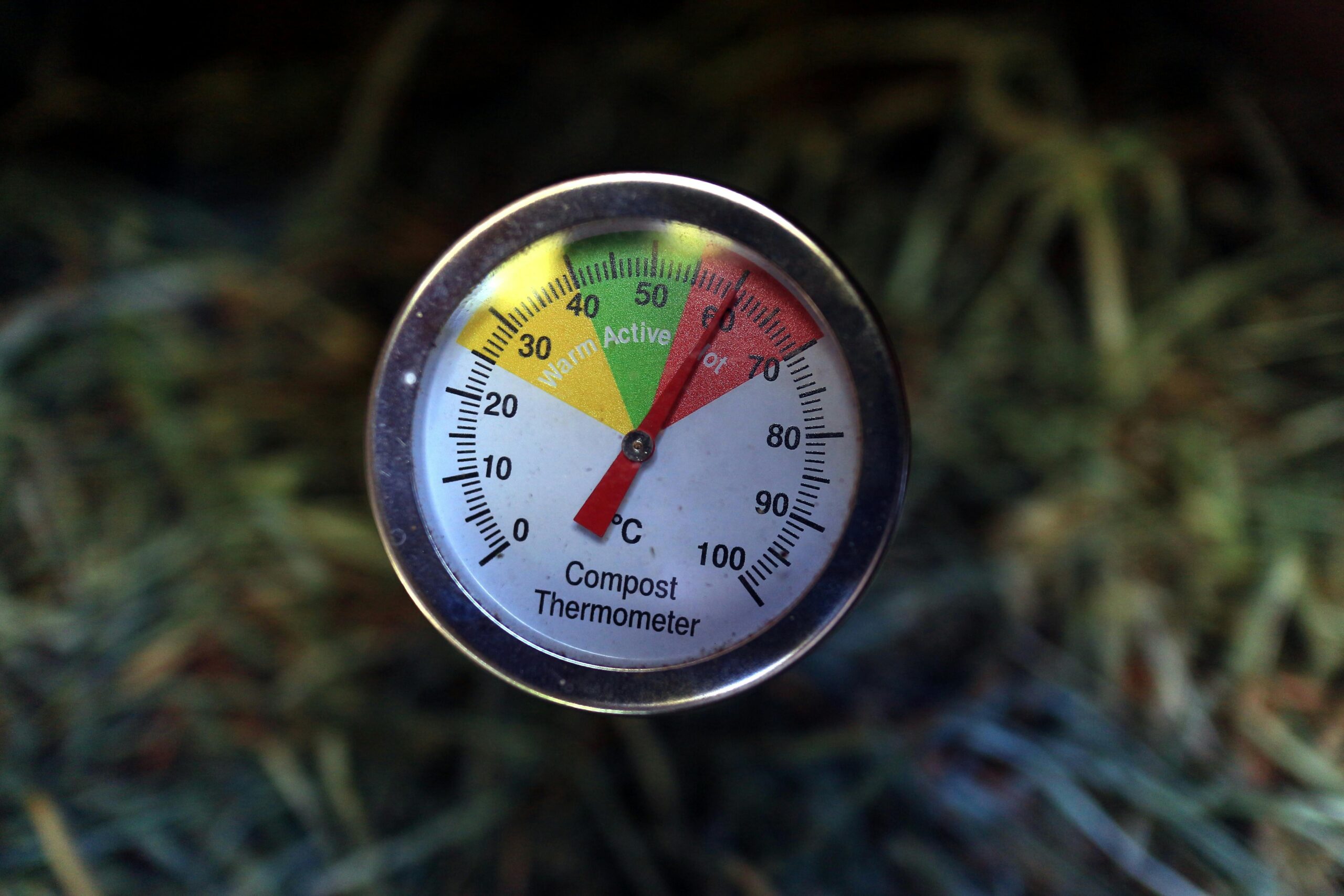 A backyard composting thermometer showing composting for beginners and homestead composting