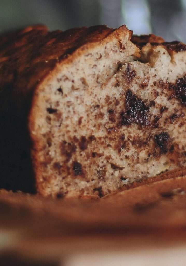 An up close image of sourdough raisin bread, a homemade sourdough sweet bread