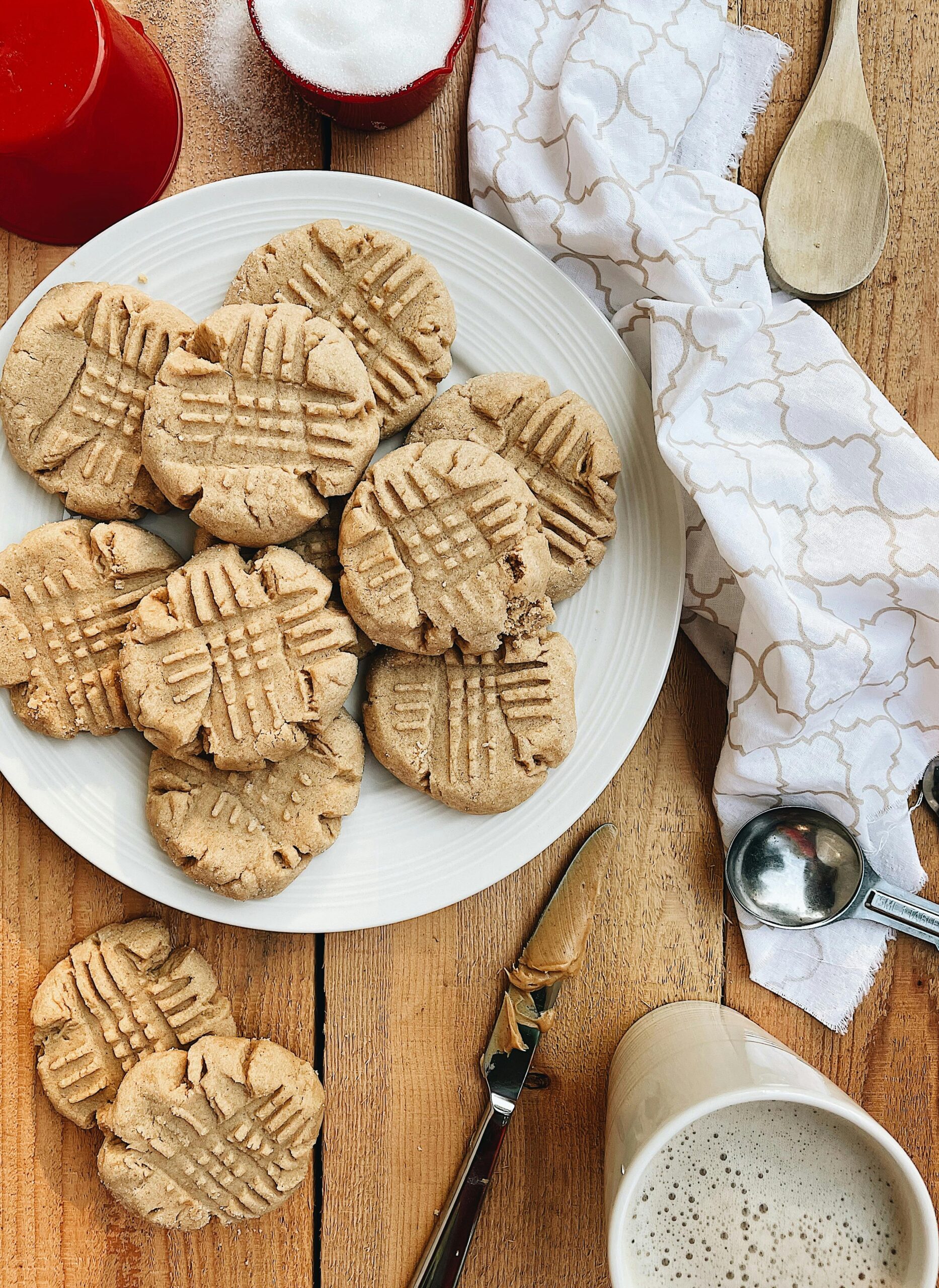 sourdough peanut butter cookies in a sourdough discard peanut butter cookies recipe