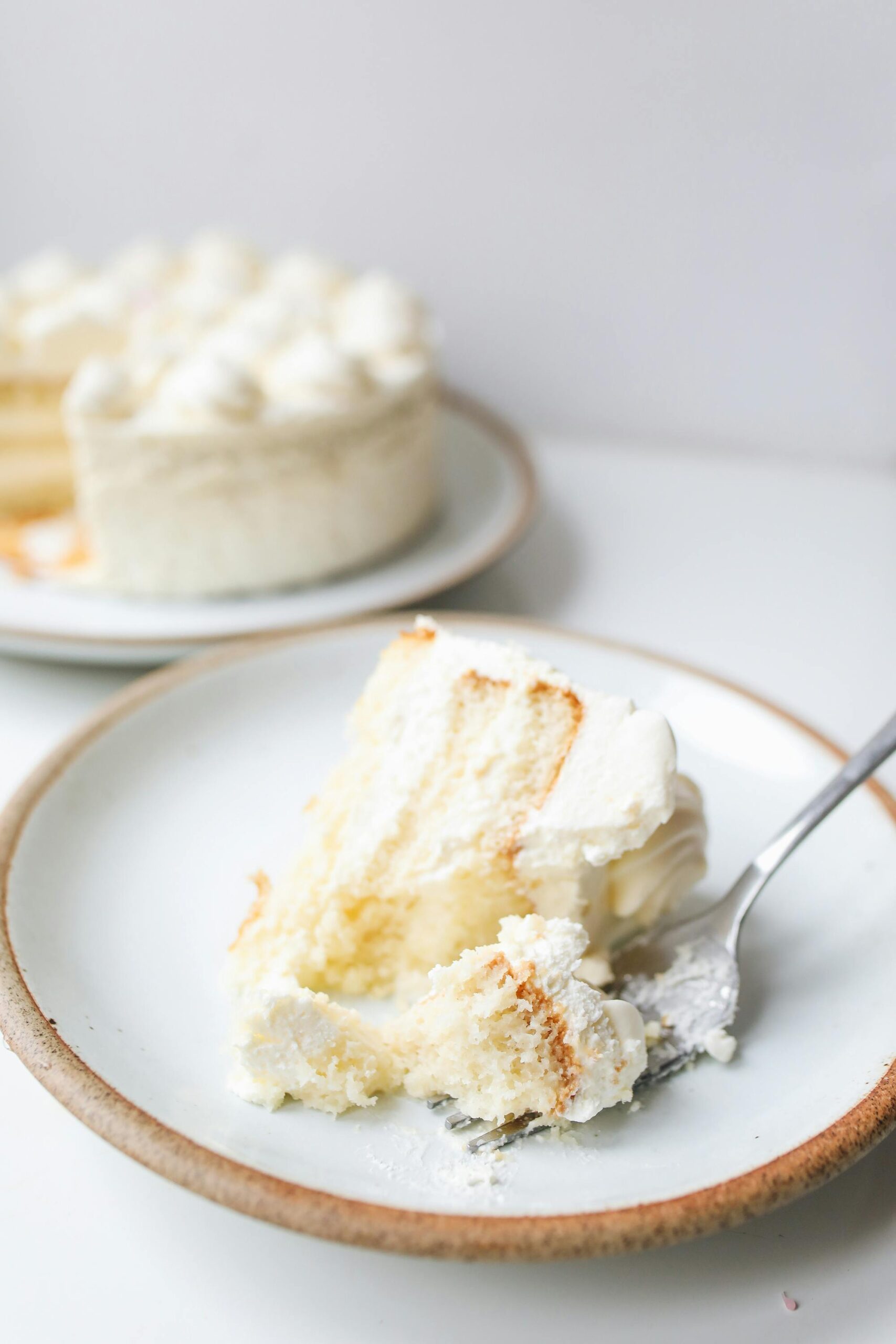 A slice of vanilla cake with sourdough starter, a sourdough vanilla cake recipe.