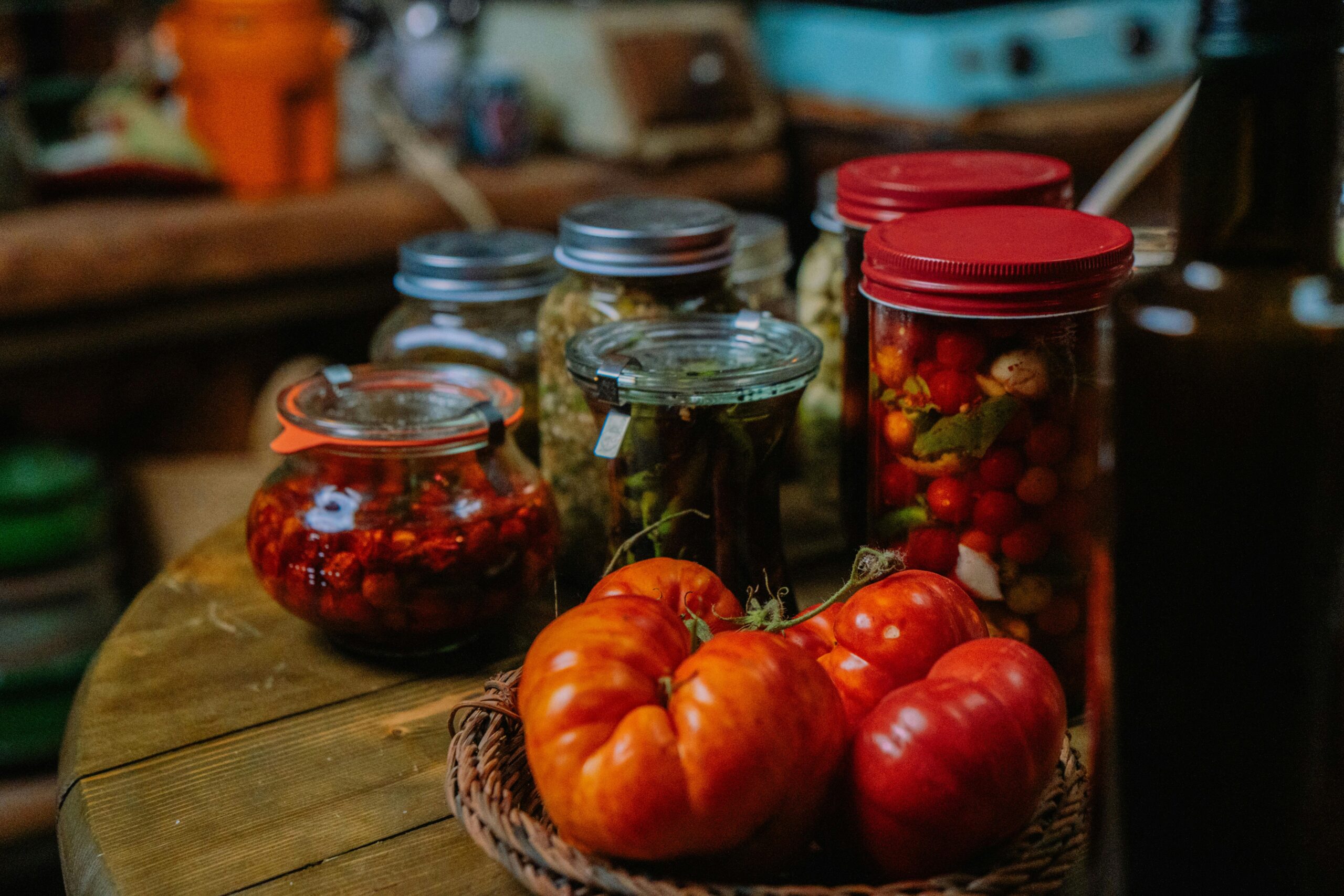A table of canned food showing pantry staples canning and pressure canning recipes