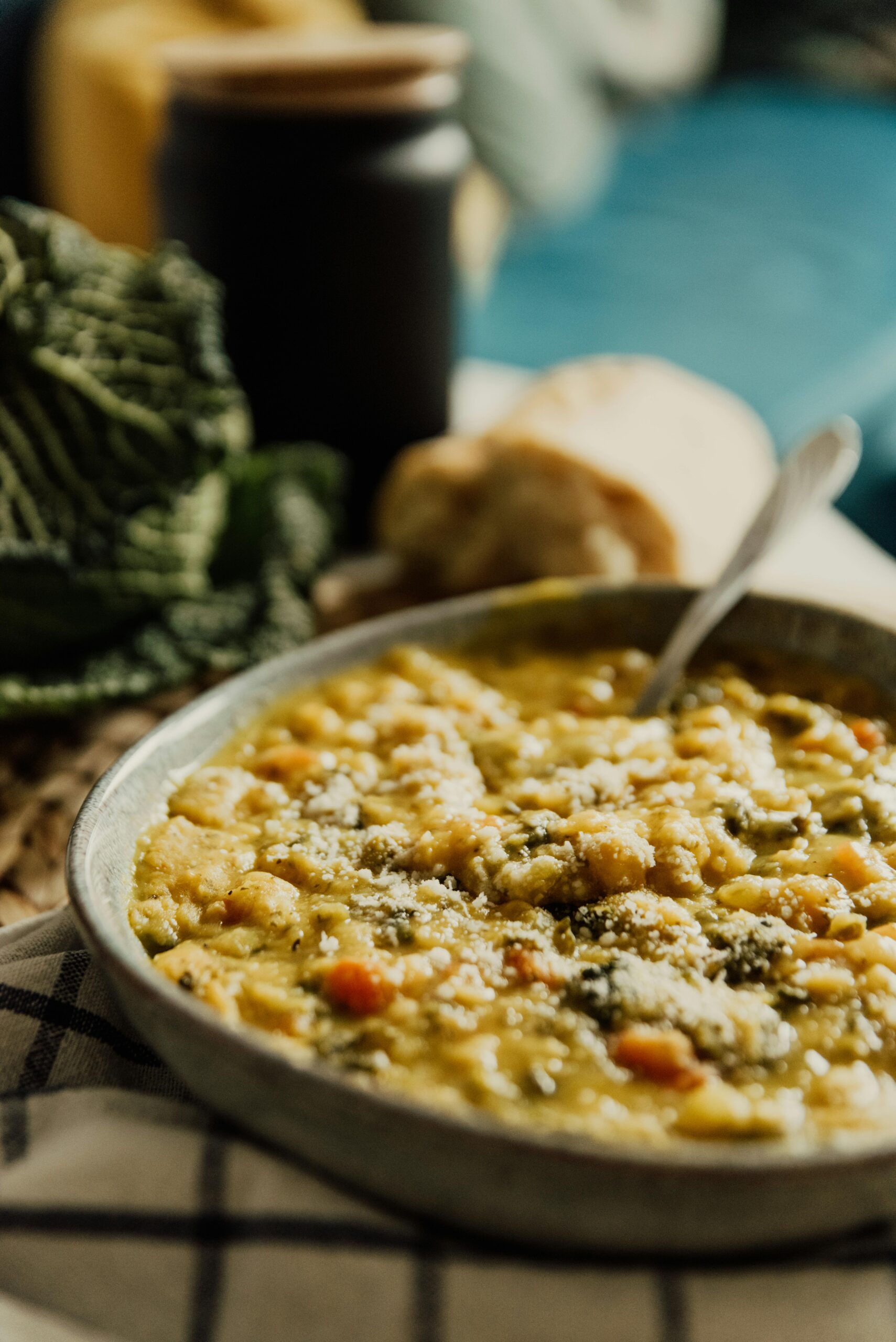 A bowl of soup showing cooking during power outage and how to use homestead pantry staples