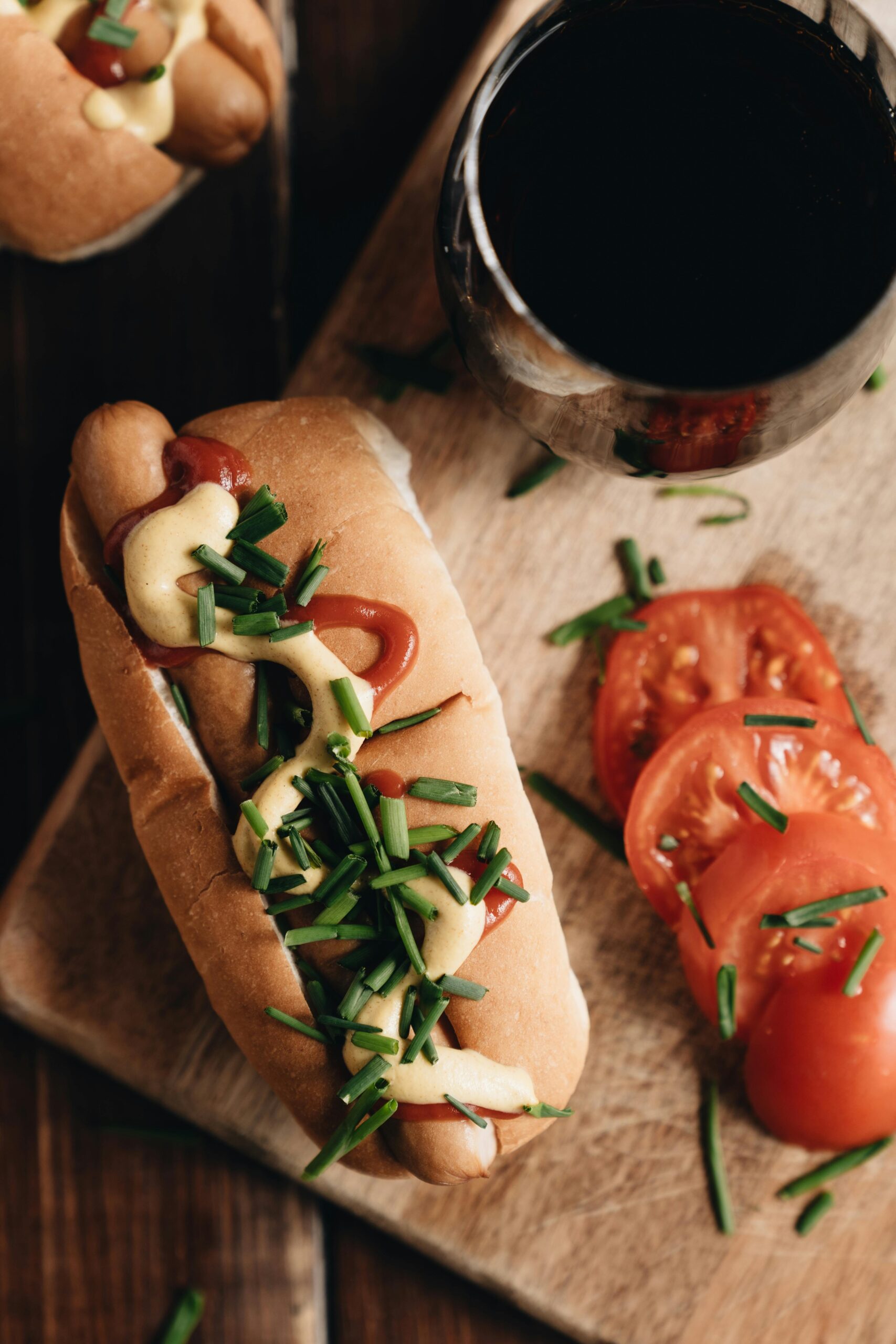 An overhead image of sourdough hot dog buns showing how to make sourdough hot dog buns