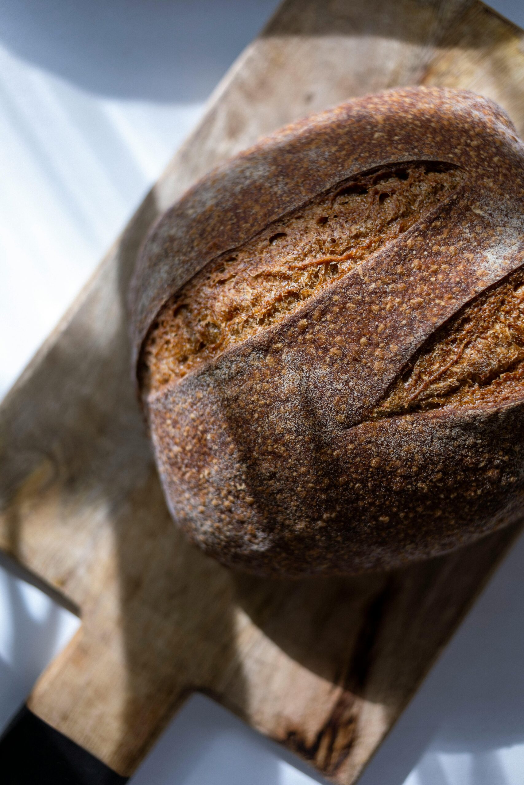 Rye sourdough bread up close showing how to make sourdough pumpernickel bread
