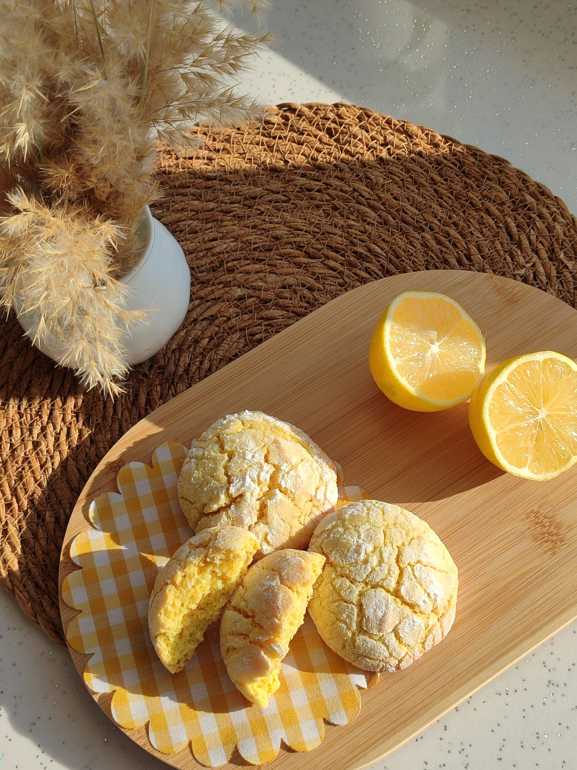 homemade lemon cookies in a sourdough discard cookie recipe