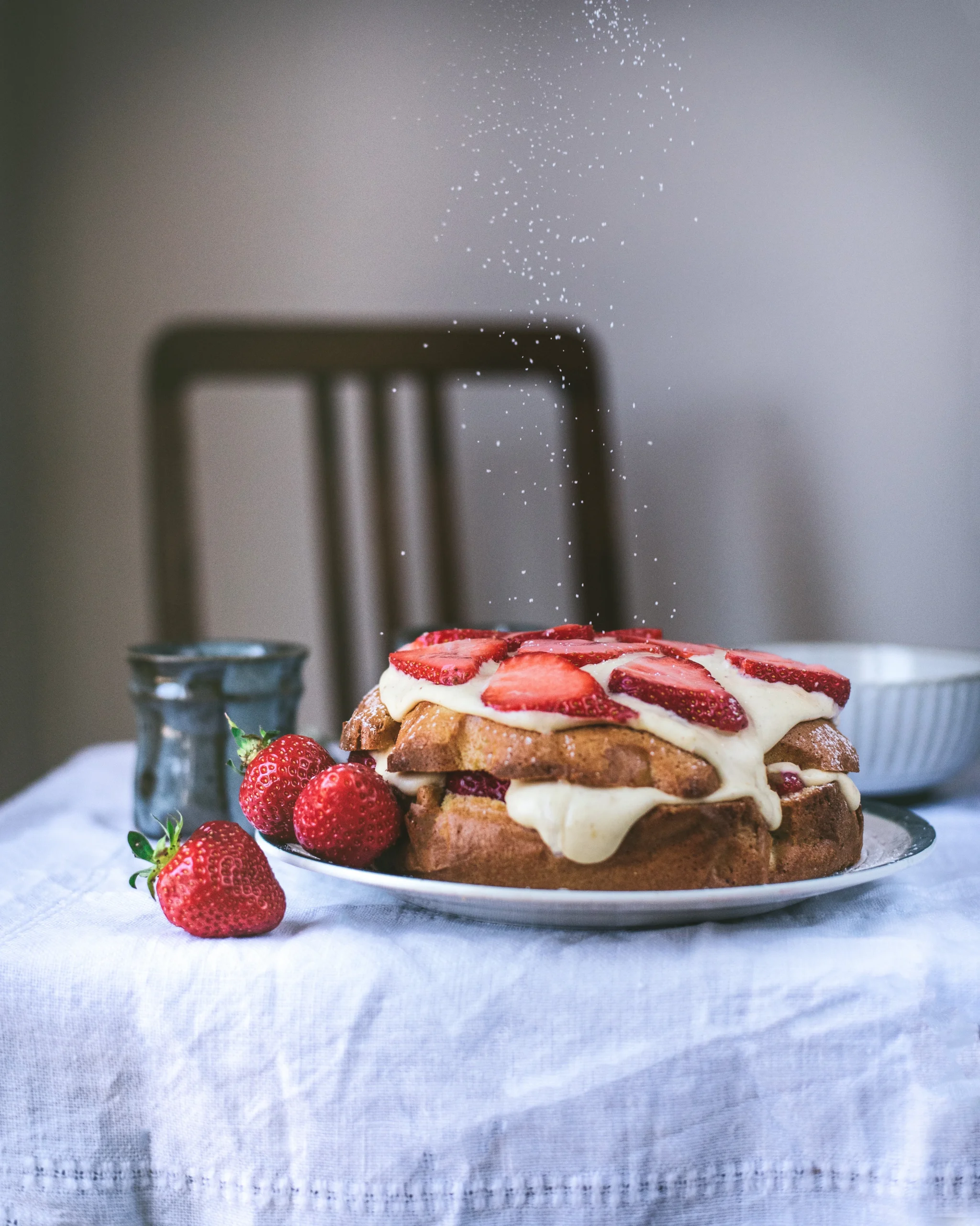 Strawberry shortcake with sourdough discard, a sourdough shortcake recipe