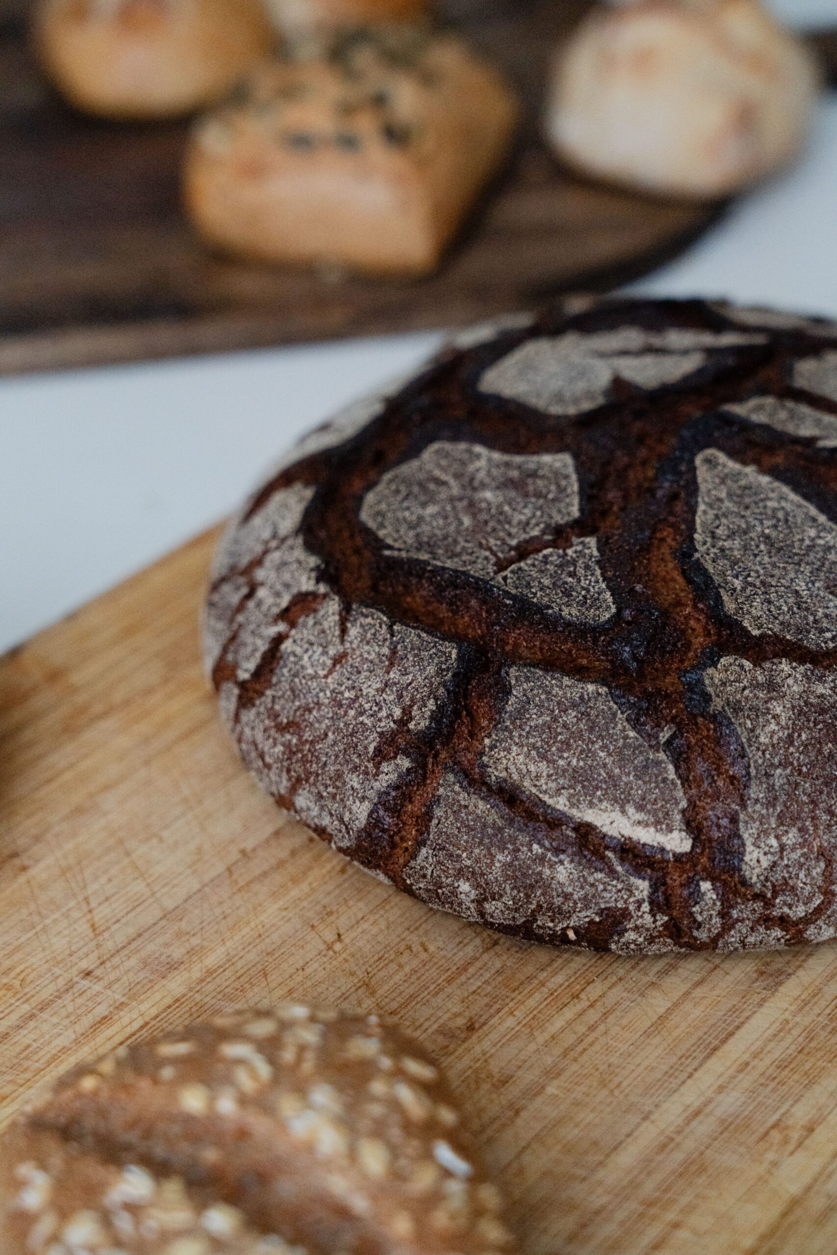 A loaf of sourdough chocolate bread, an easy sourdough chocolate bread recipe